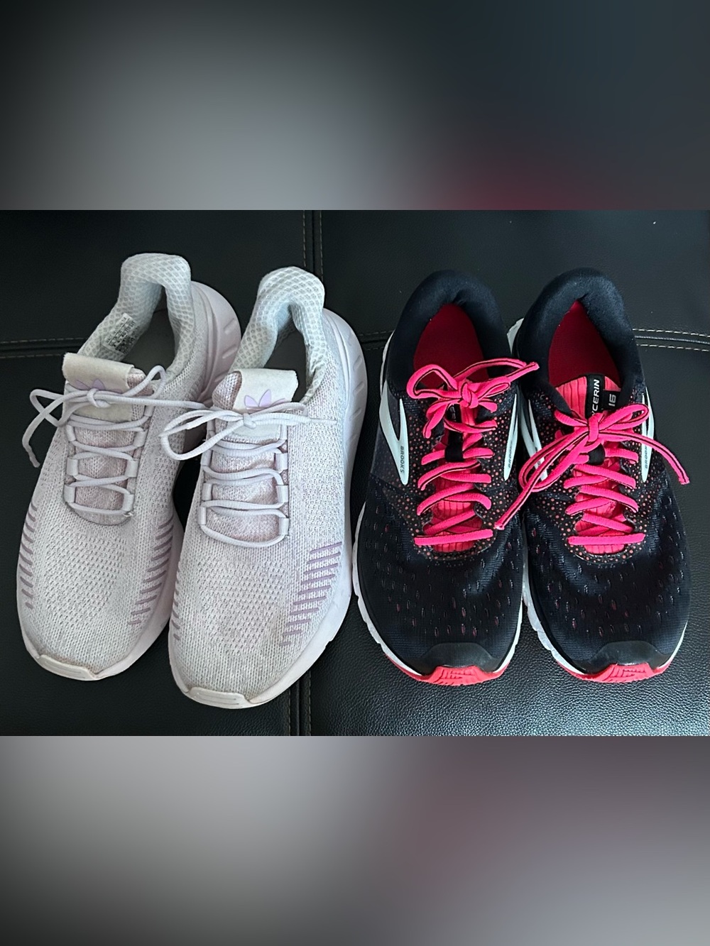 adidas and Brooks running sneakers
